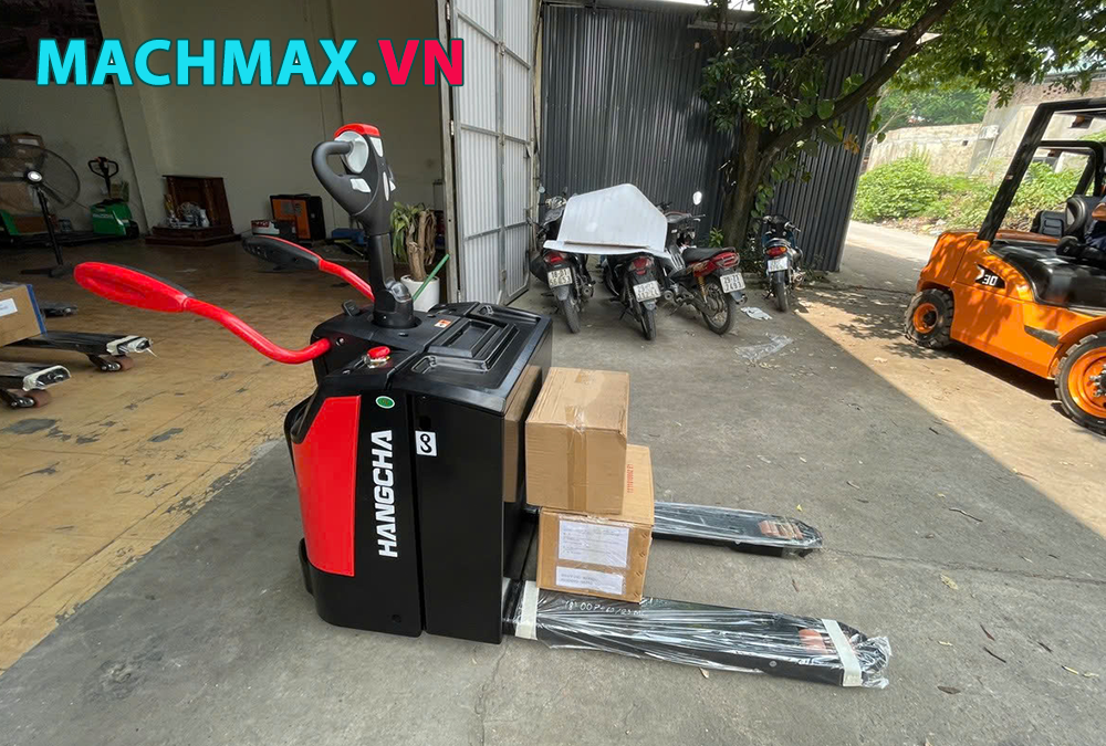 Xe nâng tay điện thấp 3 tấn có bệ đứng giá tốt